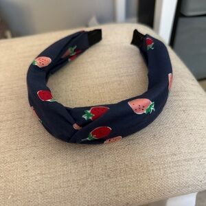 Kate Spade Navy Strawberry Print Headband